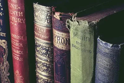 picture of old books on a shelf