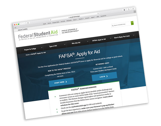 picture of student aid website link