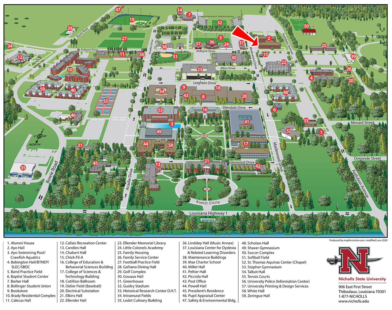 Nicholls State University Campus Map Welcome - University Health Services