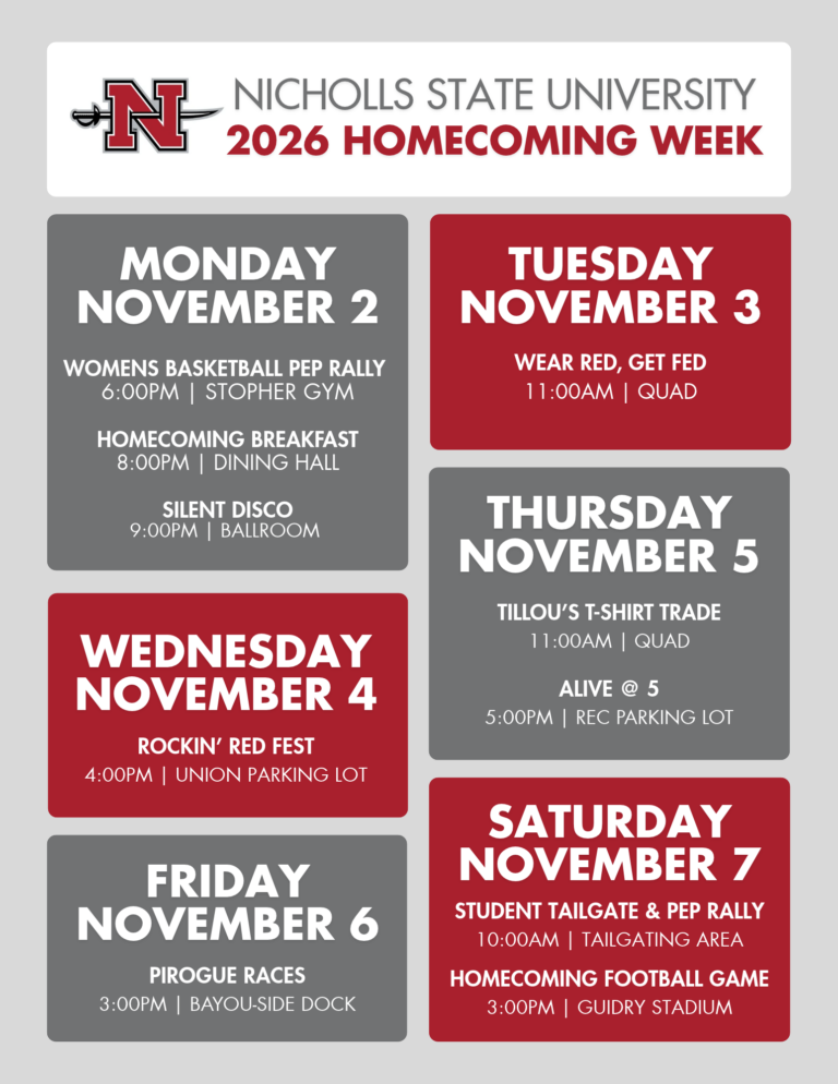 Homecoming Event Schedule 2026