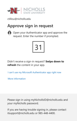 Example of Approve sign in request.