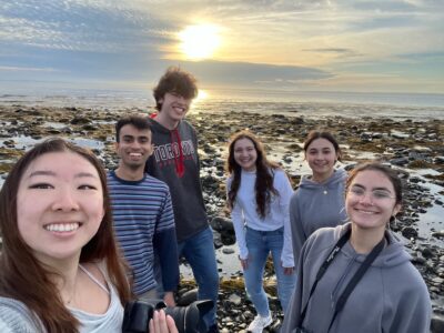 Nicholls French students at beach in Nova Scotia. 