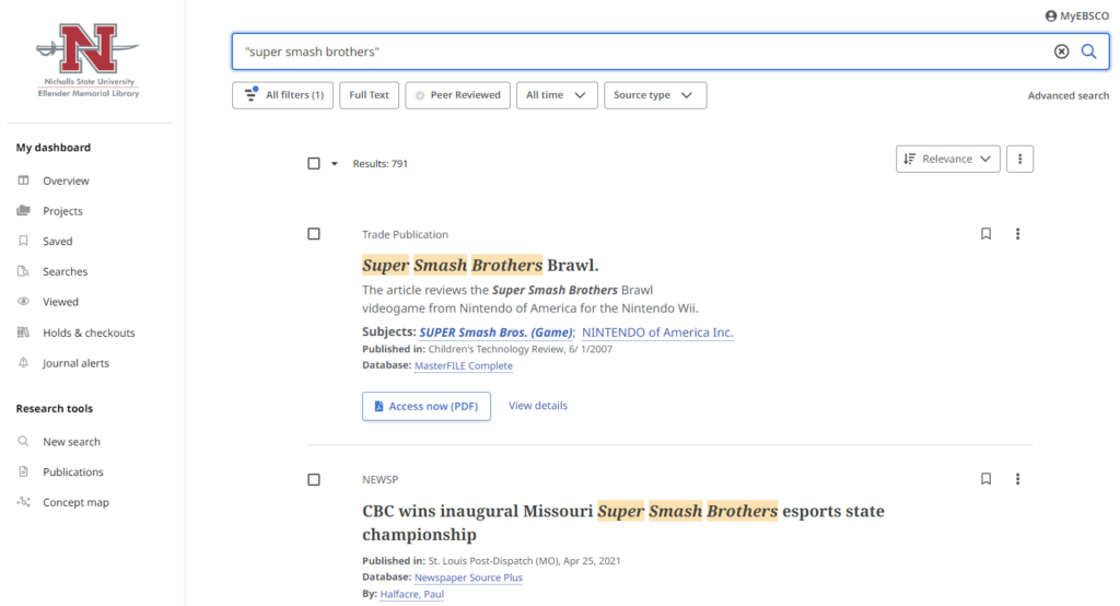 An example of how the search function looks now.