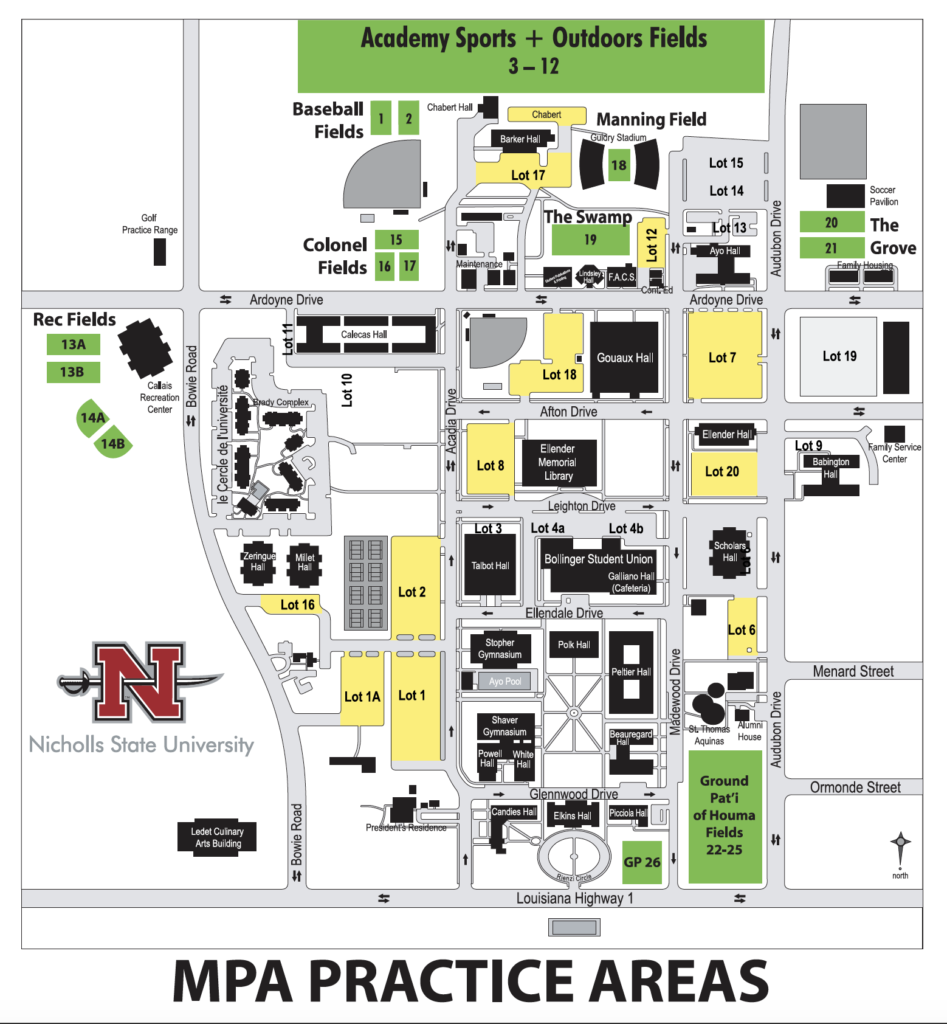 nicholls state campus map Manning Passing Academy Manning Passing Academy nicholls state campus map