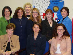 Dr. Laura Badeaux, director of the Louisiana Center for Women and Government (standing second from right), conducted a presentation on the history of the Louisiana Women's Policy and Research Commission – as well as the upcoming 2009 National Women's Leadership Summit in New Orleans – at the commission’s Meet-and-Greet session on Thursday, Dec. 18, in Baton Rouge. The Louisiana Women's Policy and Research Commission was created by the Louisiana legislature in 2003 to advise the governor on women's policy and to address the needs and concerns of women in Louisiana. The commission identifies and analyzes trends of negative impact regarding the health and prosperity of women and monitors the status of women in Louisiana in order to evaluate economic, educational, health concerns, needs and hardships.