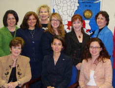 commission-meet-and-greet-029 Dr. Laura Badeaux, director of the Louisiana Center for Women and Government (standing second from right), conducted a presentation on the history of the Louisiana Women's Policy and Research Commission – as well as the upcoming 2009 National Women's Leadership Summit in New Orleans – at the commission’s Meet-and-Greet session on Thursday, Dec. 18, in Baton Rouge. The Louisiana Women's Policy and Research Commission was created by the Louisiana legislature in 2003 to advise the governor on women's policy and to address the needs and concerns of women in Louisiana. The commission identifies and analyzes trends of negative impact regarding the health and prosperity of women and monitors the status of women in Louisiana in order to evaluate economic, educational, health concerns, needs and hardships.