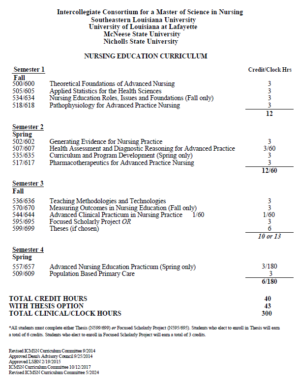 Nursing Education Degree Plan