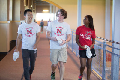 student walking