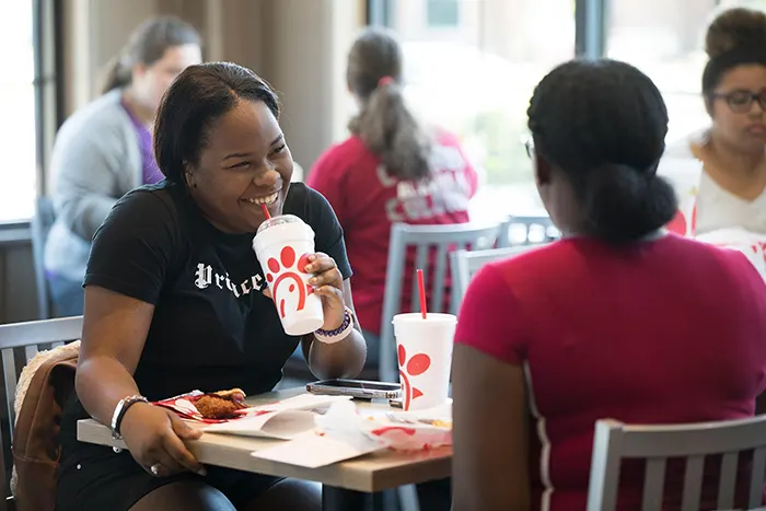 students at chick-fil-a